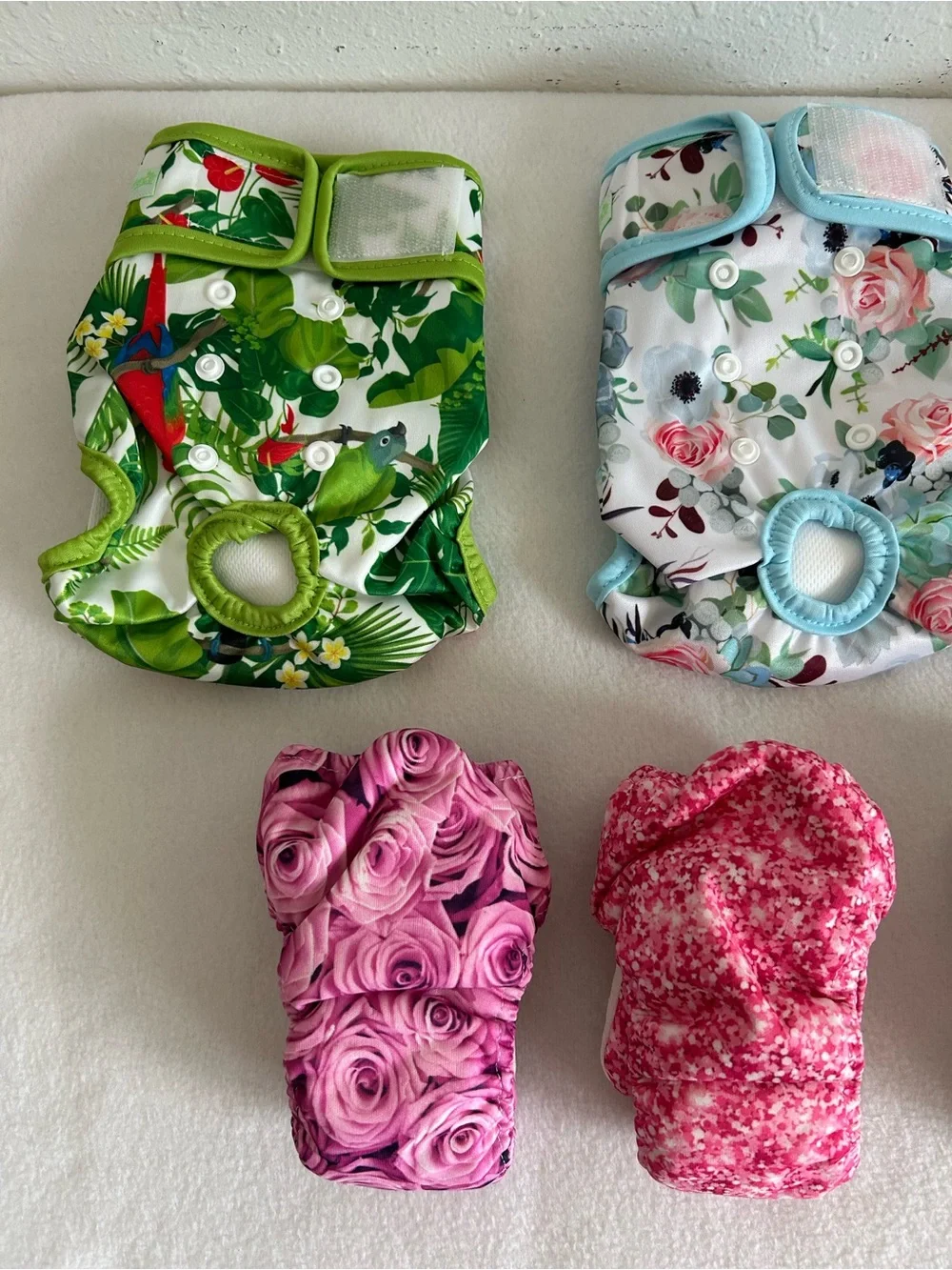 Washable Dog Diapers Lot of 6 Reusable Female Puppy Diapers Sizes Small & Medium